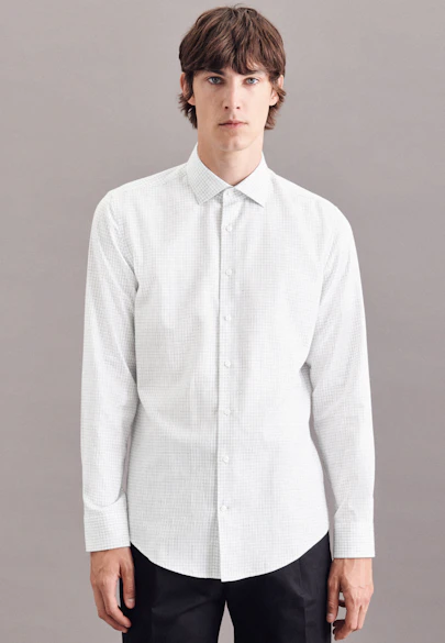 Shaped Business Hemd Karo in Grau |  Seidensticker Onlineshop