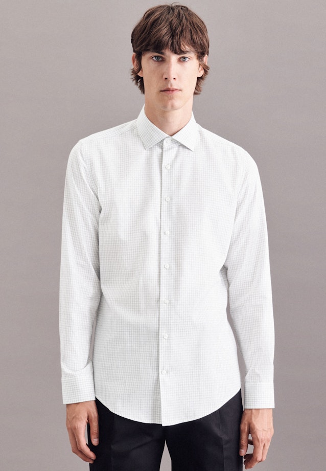 Shaped Business Shirt Check in Grey |  Seidensticker Onlineshop