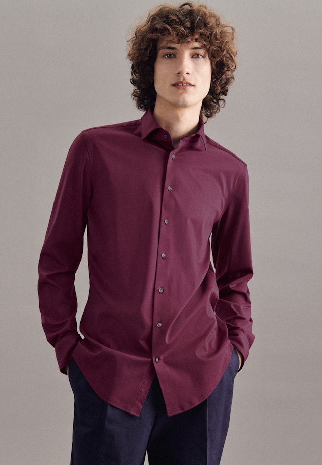 Shaped Chemise en jersey uni in Rouge |  Seidensticker Onlineshop