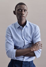 X-Slim Business Hemd Karo in Hellblau |  Seidensticker Onlineshop