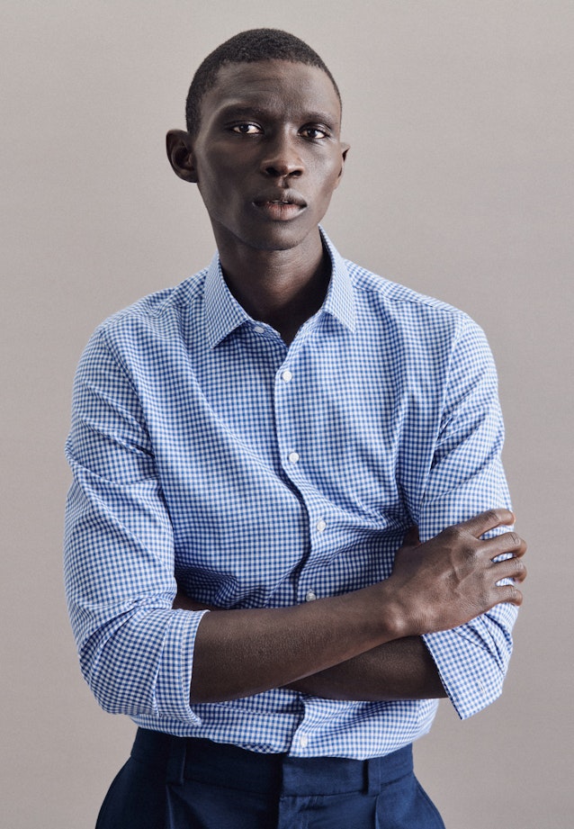 X-Slim Business Shirt Check in Light Blue |  Seidensticker Onlineshop