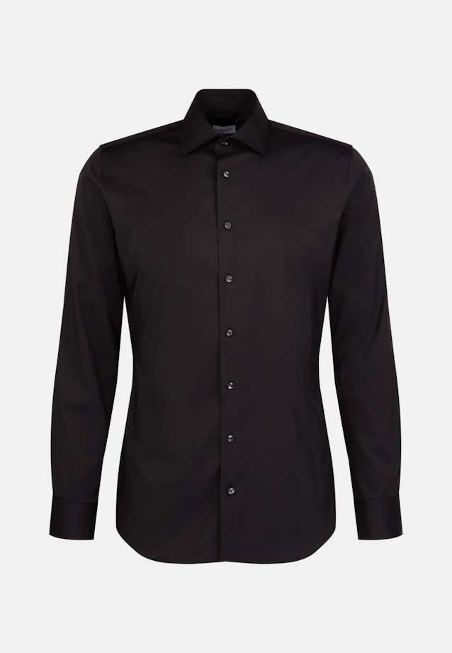 Chemise performance X-Slim Twill (sergé) Col Kent in Noir |  Seidensticker Onlineshop