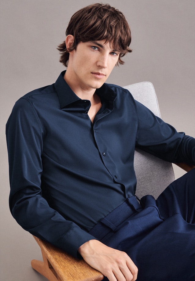 X-Slim Performance shirt Uni in Dark Blue |  Seidensticker Onlineshop