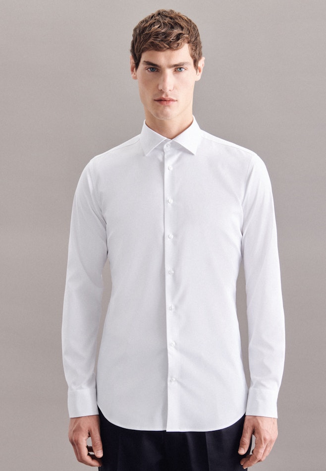 Chemise performance X-Slim Twill (sergé) Col Kent dans Blanc | Boutique en ligne Seidensticker