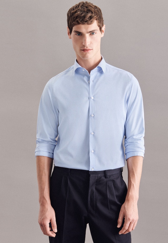 Chemise performance X-Slim Twill (sergé) Col Kent in Bleu Clair |  Seidensticker Onlineshop