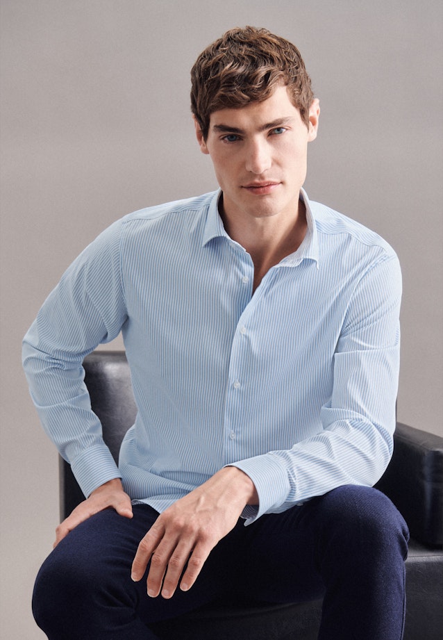X-Slim Performance shirt Stripe in Light Blue |  Seidensticker Onlineshop
