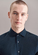 Slim Business Hemd Print in Dunkelblau |  Seidensticker Onlineshop