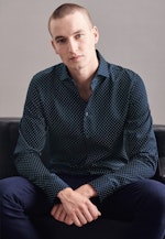 Slim Business Hemd Print in Dunkelblau |  Seidensticker Onlineshop