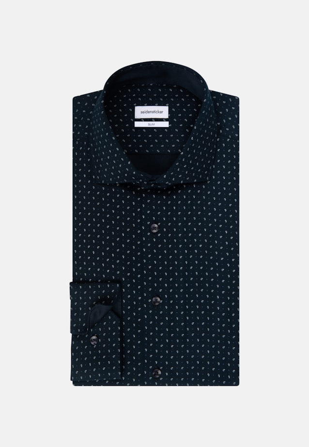 Slim Business Hemd Druck in Dunkelblau |  Seidensticker Onlineshop