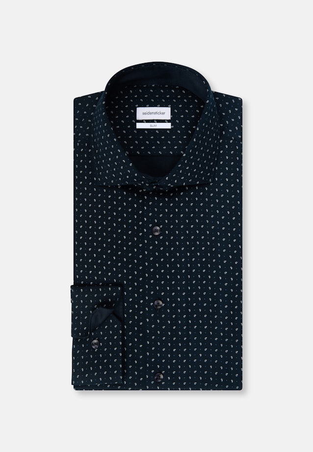 Slim Business Hemd Print in Dunkelblau |  Seidensticker Onlineshop
