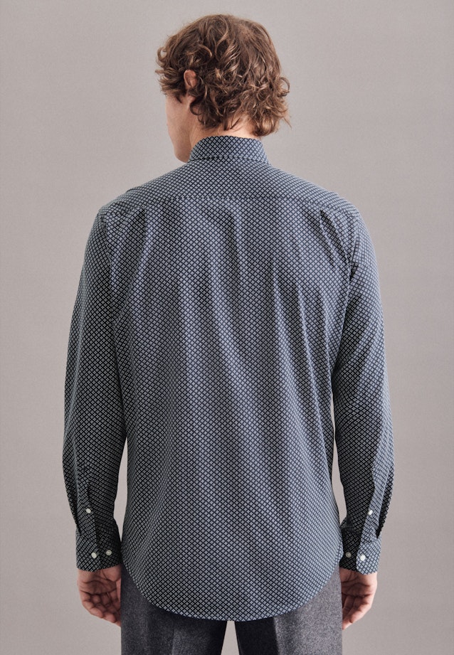 Regular Chemise en jersey Imprimé in Bleu Foncé |  Seidensticker Onlineshop