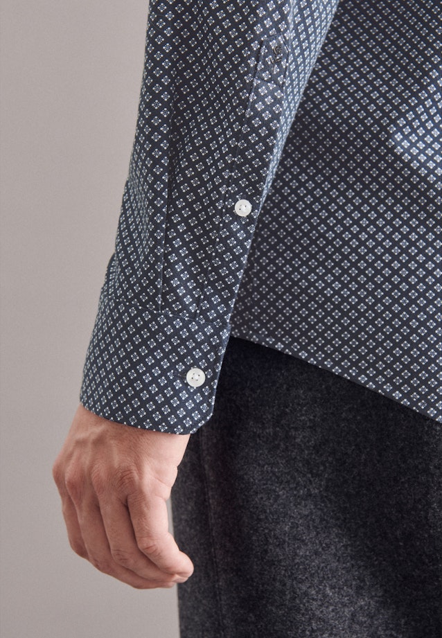 Regular Chemise en jersey Imprimé in Bleu Foncé |  Seidensticker Onlineshop