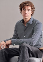 Regular Chemise en jersey Imprimé in Bleu Foncé |  Seidensticker Onlineshop