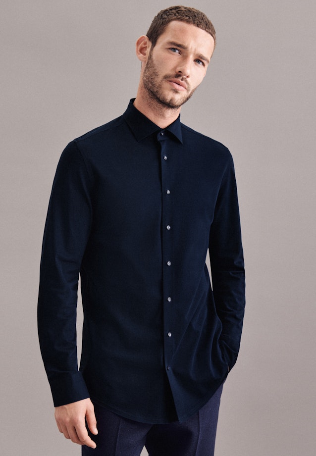 X-Slim Jerseyhemd Uni in Dunkelblau |  Seidensticker Onlineshop