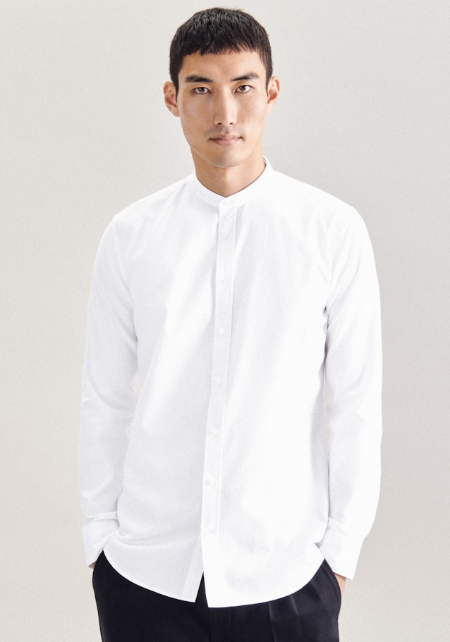 Easy-iron Twill Business Shirt in X-Slim with Stand-Up Collar in White | Seidensticker Onlineshop