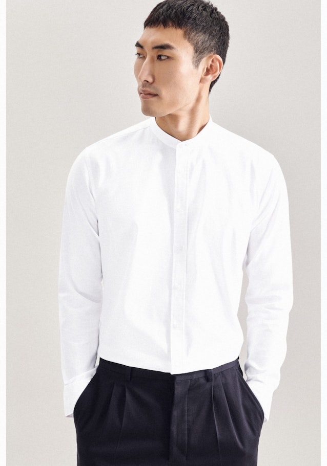 Easy-iron Twill Business Shirt in X-Slim with Stand-Up Collar in White |  Seidensticker Onlineshop