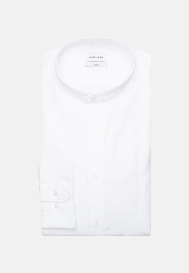 Bügelleichtes Twill Business Hemd in X-Slim mit Stehkragen in Weiß |  Seidensticker Onlineshop