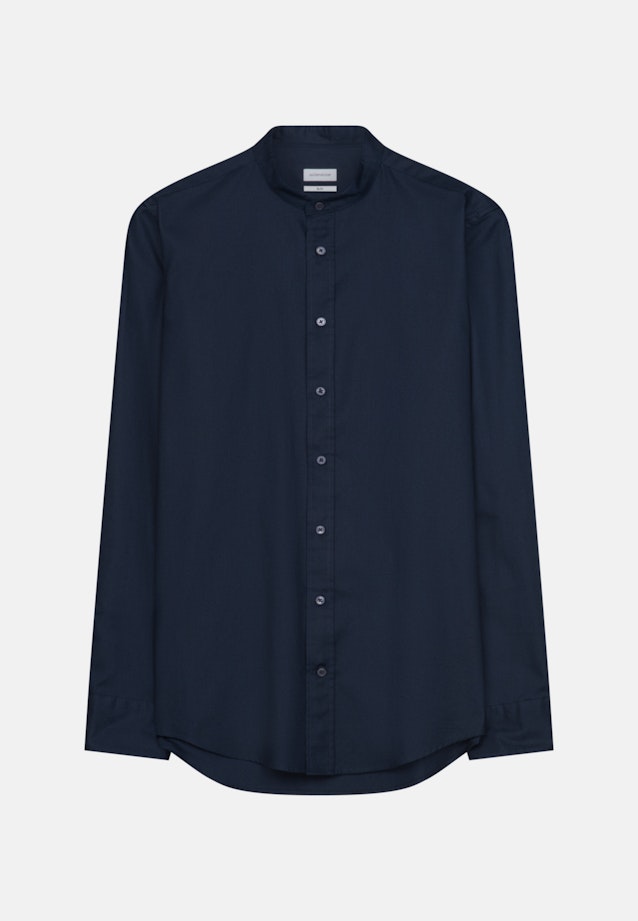 Easy-iron Twill Business Shirt in Slim with Stand-Up Collar in Dark Blue |  Seidensticker Onlineshop