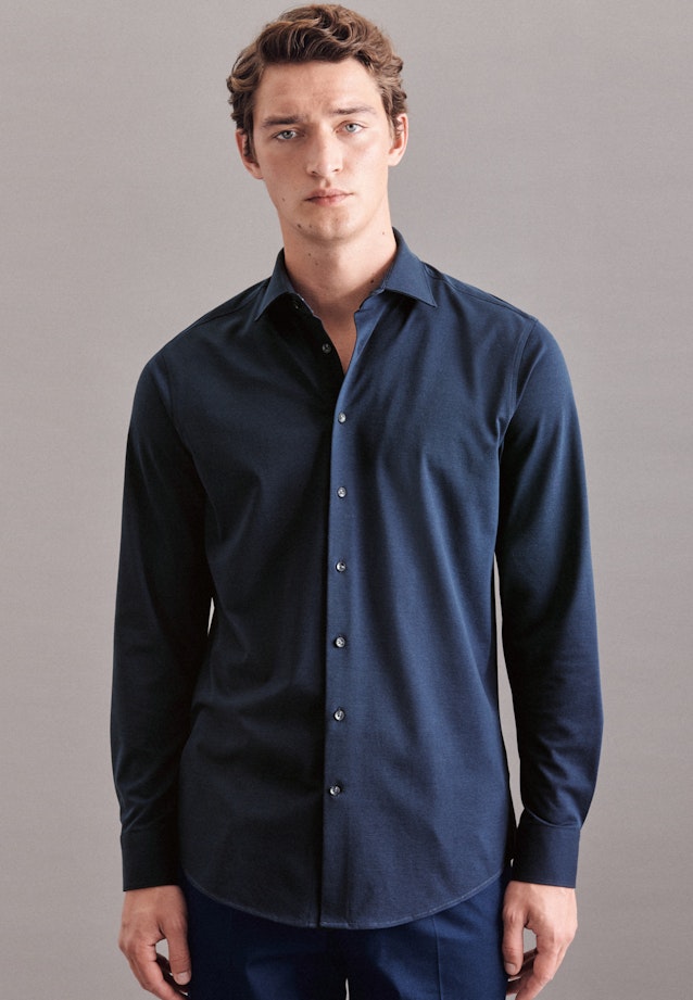 Regular Chemise d'affaires Uni in Bleu Foncé |  Seidensticker Onlineshop