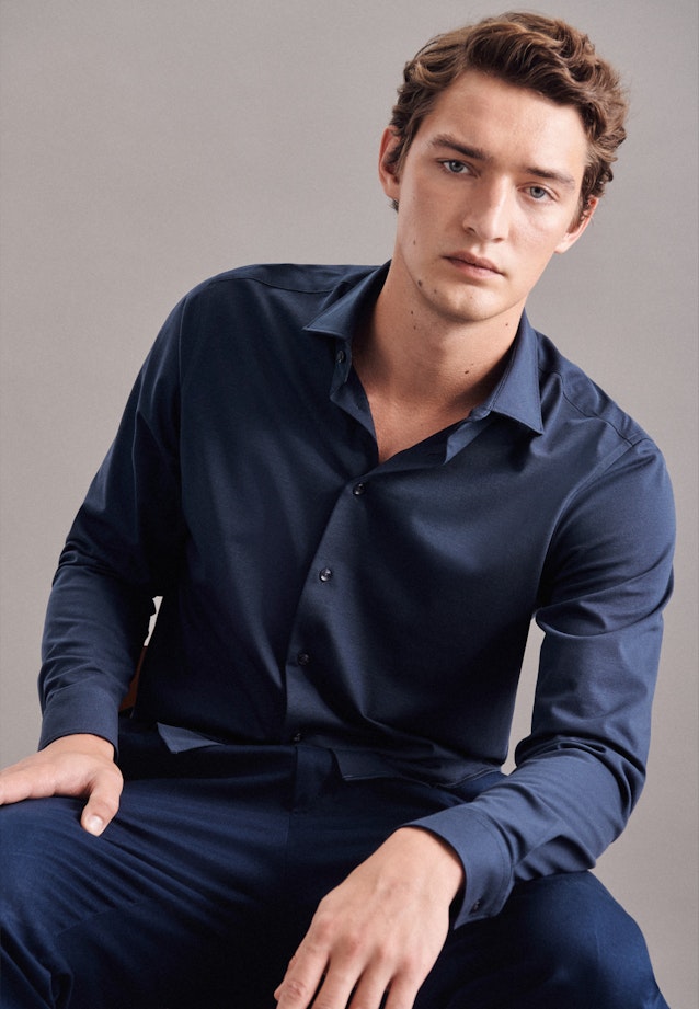 Regular Chemise d'affaires Uni in Bleu Foncé |  Seidensticker Onlineshop