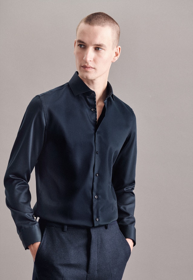 Slim Business Hemd Uni in Dunkelblau |  Seidensticker Onlineshop