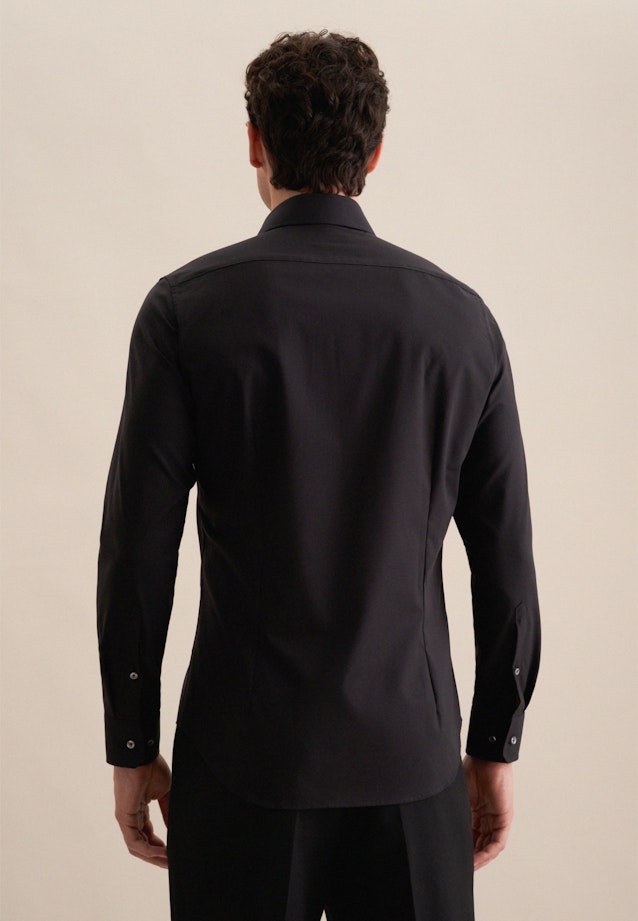 Chemise Business Slim Popeline Col Kent in Noir |  Seidensticker Onlineshop