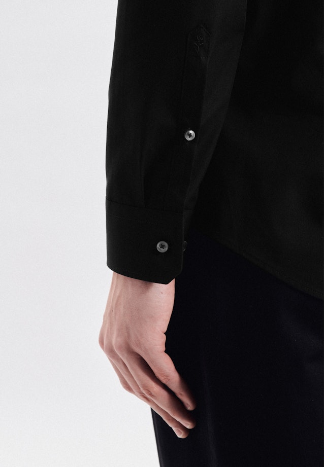 Non-iron Poplin Business Shirt in Slim with Kent-Collar in Black |  Seidensticker Onlineshop