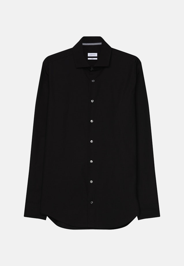 Non-iron Poplin Business Shirt in Slim with Kent-Collar in Black |  Seidensticker Onlineshop