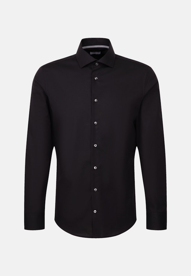 Non-iron Poplin Business Shirt in Slim with Kent-Collar in Black |  Seidensticker Onlineshop