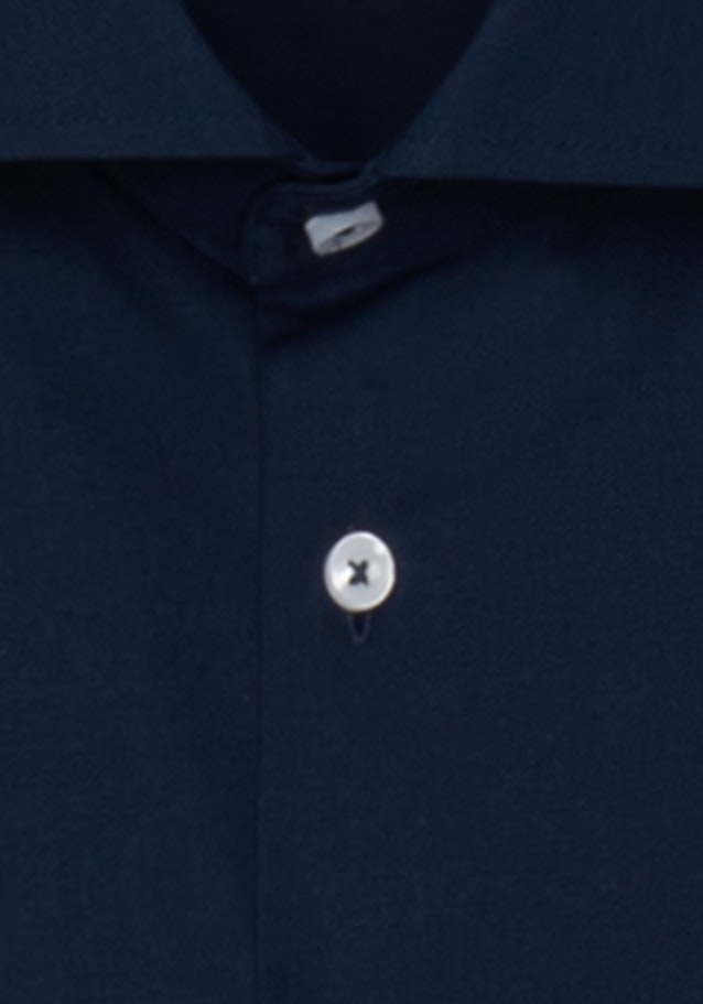 Bügelfreies Popeline Business Hemd in Slim mit Kentkragen in Dunkelblau |  Seidensticker Onlineshop