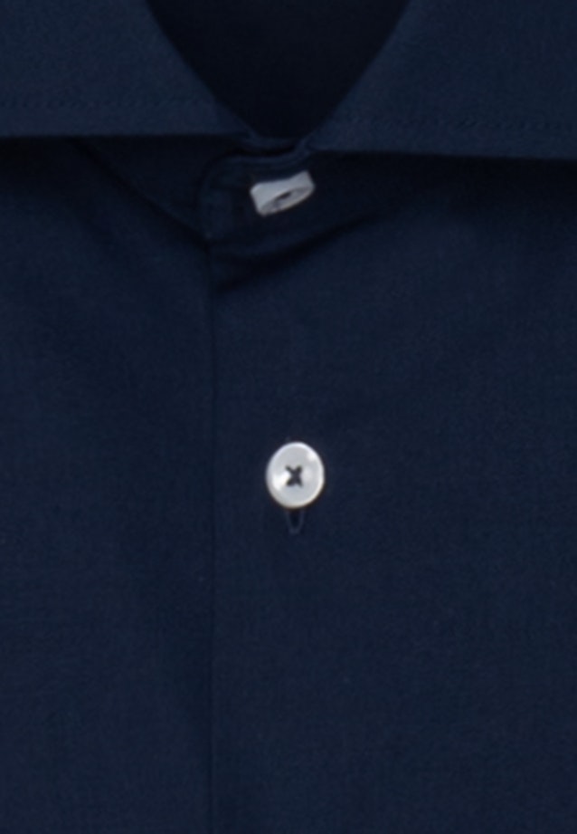Bügelfreies Popeline Business Hemd in Slim mit Kentkragen in Dunkelblau |  Seidensticker Onlineshop