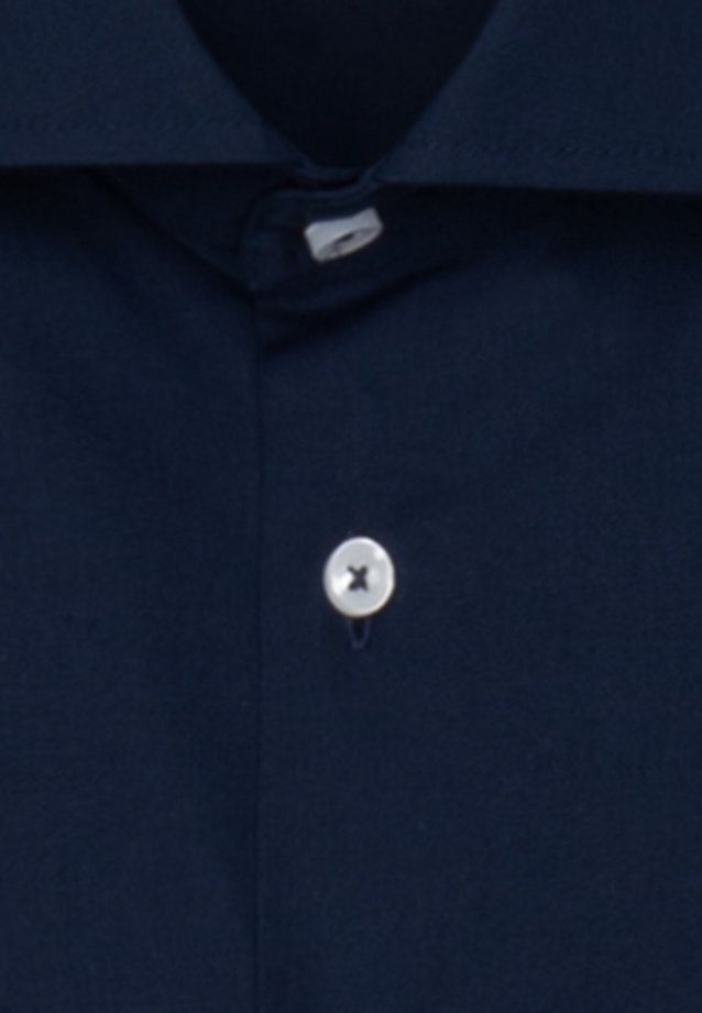 Non-iron Poplin Business Shirt in Slim with Kent-Collar in Dark Blue |  Seidensticker Onlineshop