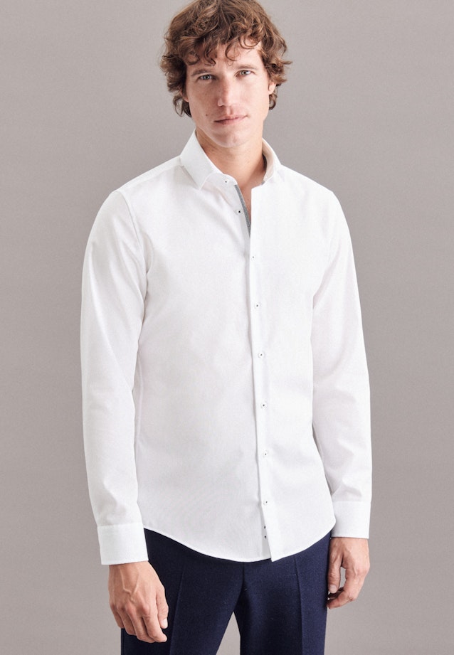 Chemise Business Slim Popeline Col Kent in Blanc |  Seidensticker Onlineshop