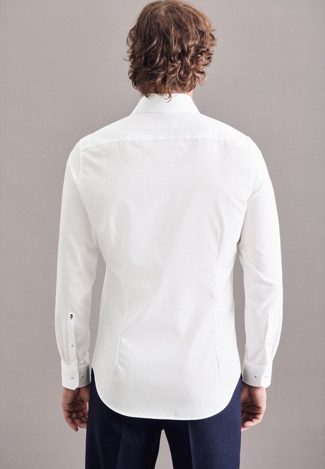 Non-iron Poplin Business Shirt in Slim with Kent-Collar in White | Seidensticker online shop