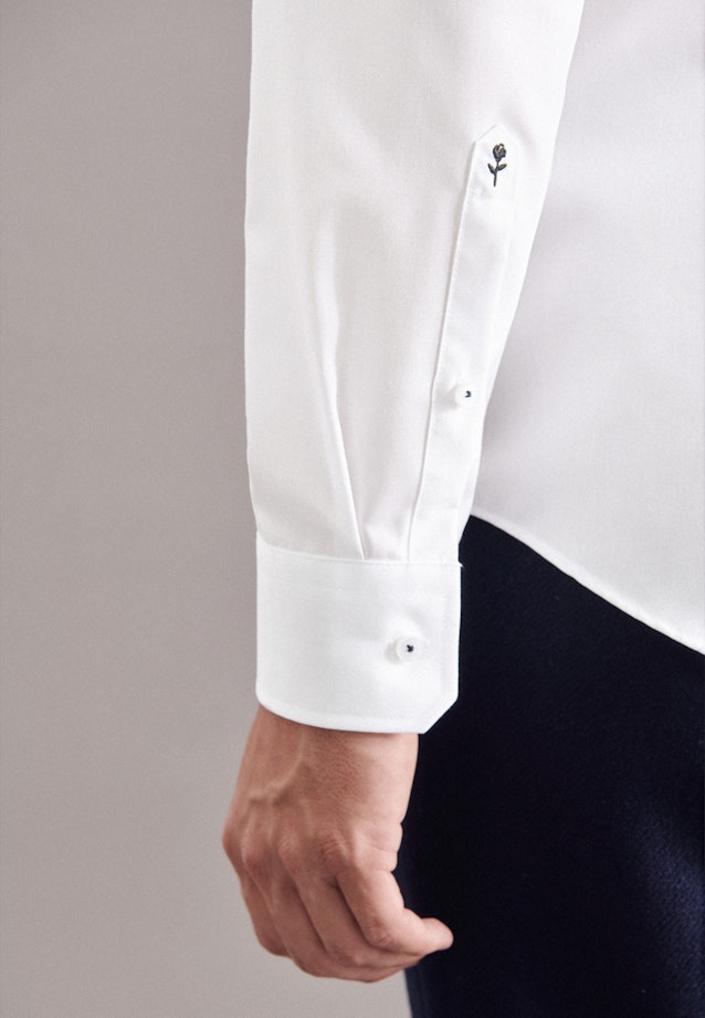 Non-iron Poplin Business Shirt in Slim with Kent-Collar in White |  Seidensticker Onlineshop