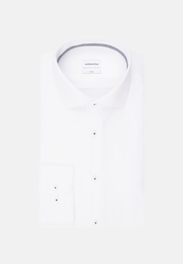 Non-iron Popeline Business overhemd in Slim with Kentkraag in Wit |  Seidensticker Onlineshop