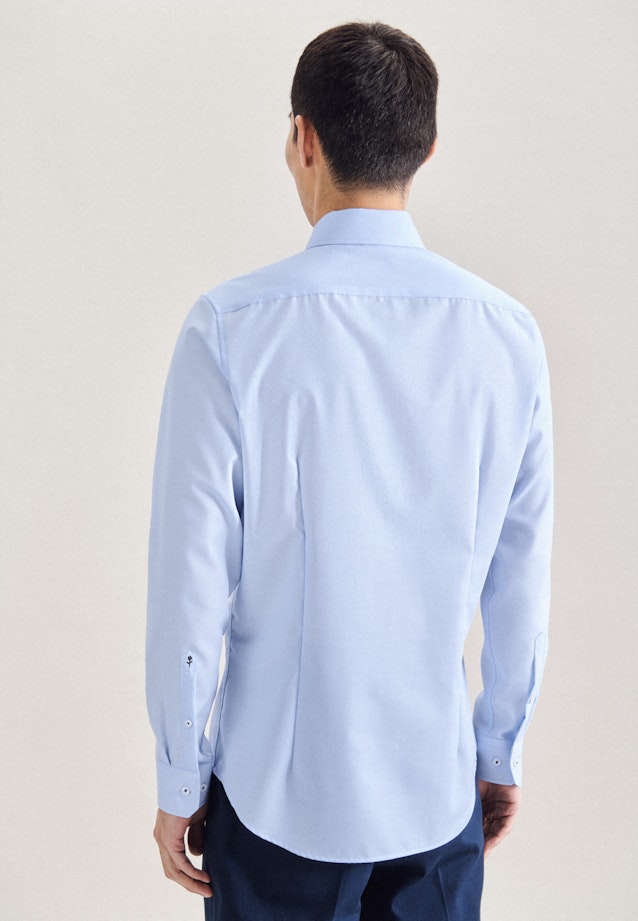 Non-iron Poplin Business Shirt in Slim with Kent-Collar in Medium Blue |  Seidensticker Onlineshop