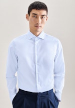 Non-iron Poplin Business Shirt in Slim with Kent-Collar in Medium Blue |  Seidensticker Onlineshop