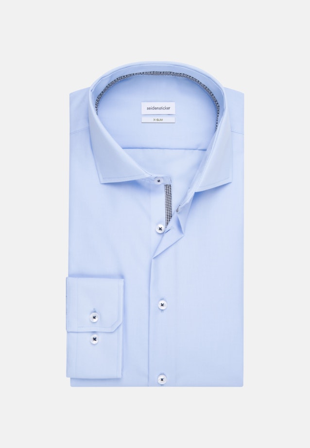 Non-iron Poplin Business Shirt in Slim with Kent-Collar in Medium Blue |  Seidensticker Onlineshop