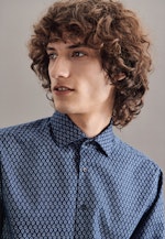 Regular Chemise casual Imprimé in Bleu Moyen |  Seidensticker Onlineshop