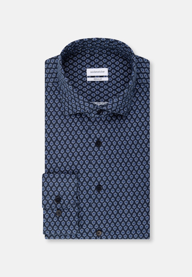 Regular Chemise casual Imprimé in Bleu Moyen |  Seidensticker Onlineshop