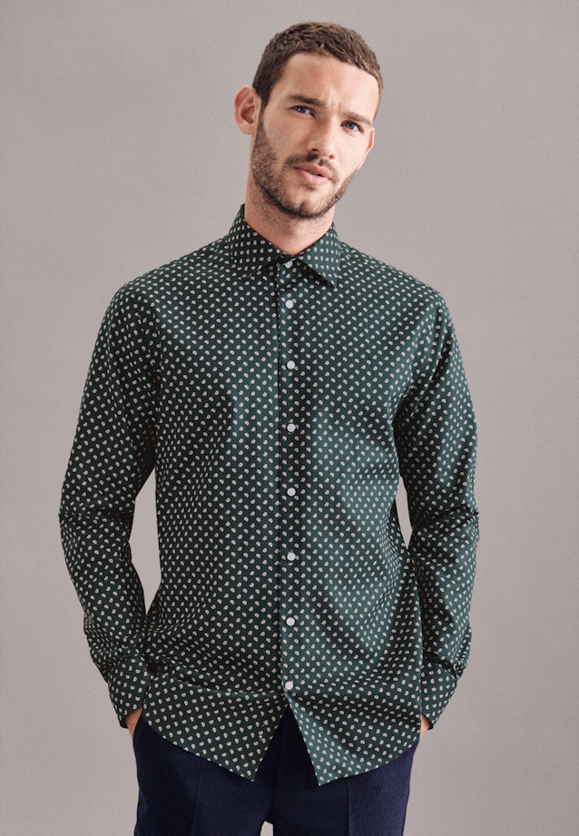 Shaped Chemise Business Imprimé in Vert |  Seidensticker Onlineshop