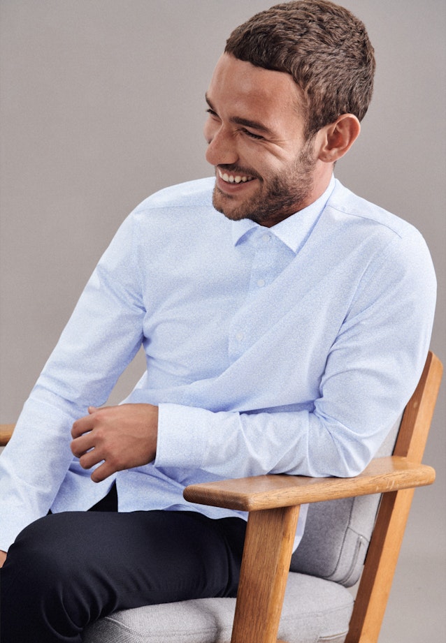 Slim Jerseyhemd Print in Hellblau |  Seidensticker Onlineshop