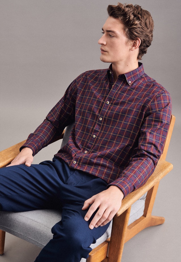 Casual Shirt in Regular with Button-Down-Kraag in Rood |  Seidensticker Onlineshop