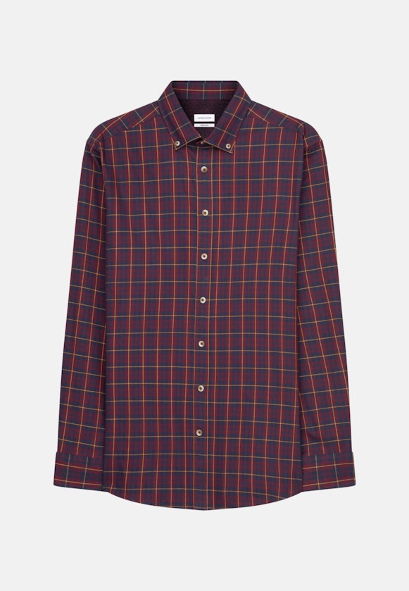 Chemise casual in Regular with Col Boutonné in Rouge |  Seidensticker Onlineshop