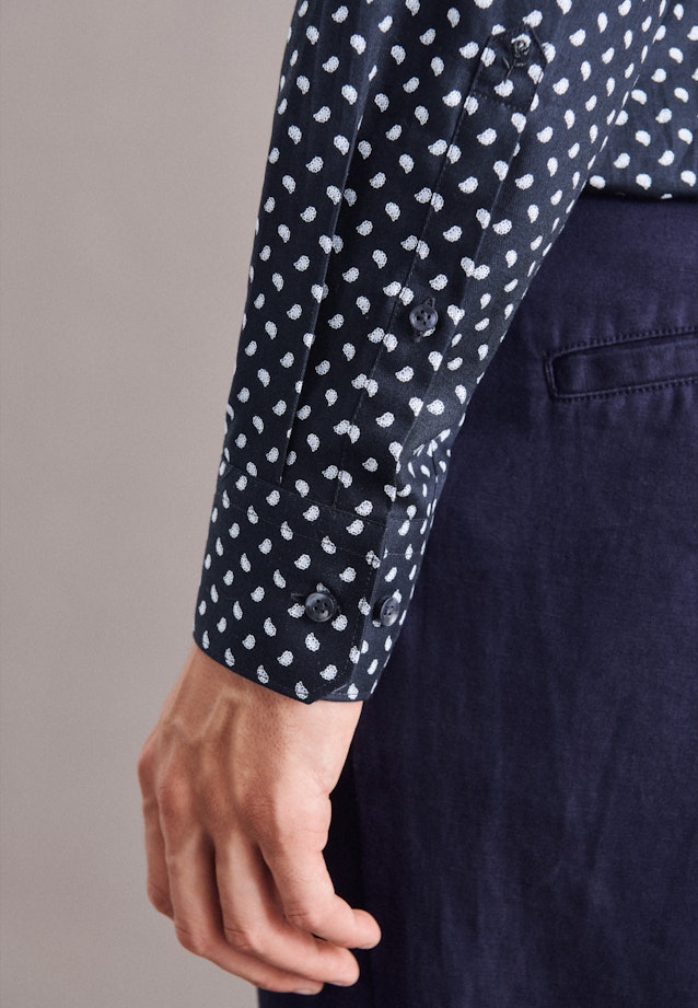 Regular Business Hemd Print in Dunkelblau |  Seidensticker Onlineshop