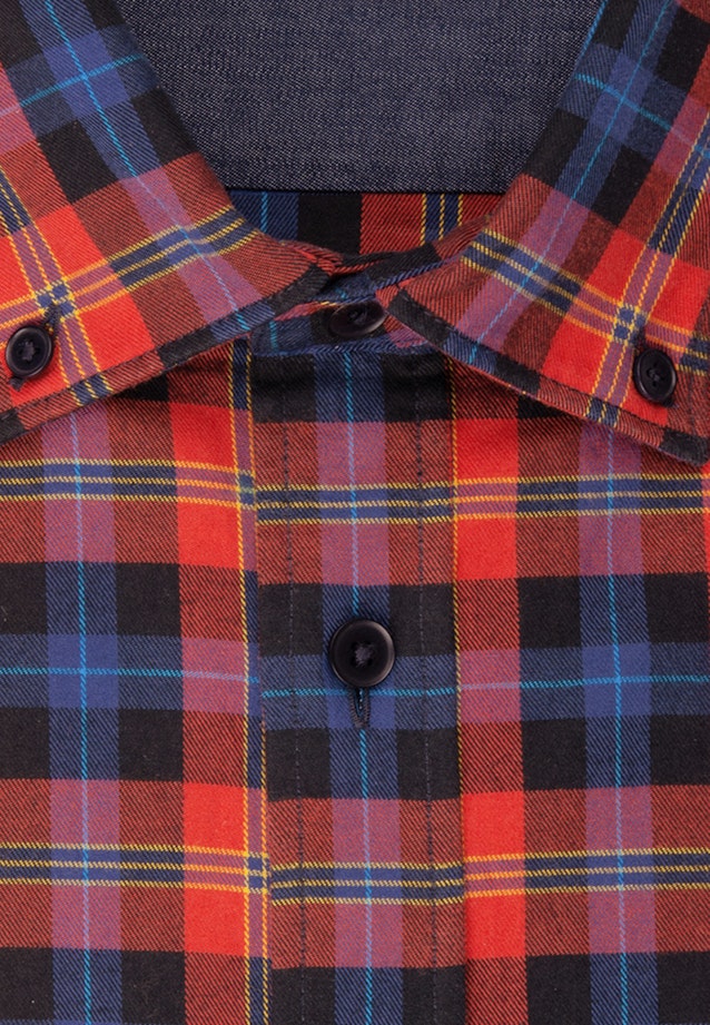 Regular Casual shirt Check in Orange |  Seidensticker Onlineshop