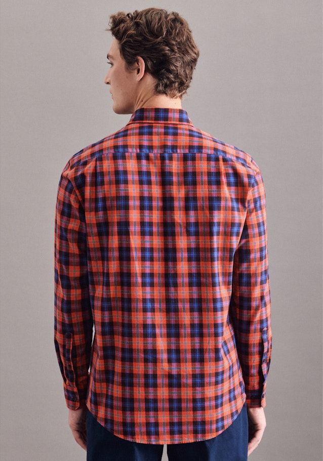 Twill Casual Hemd in Regular mit Button-Down-Kragen in Orange | Seidensticker Onlineshop