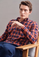Regular Casual shirt Check in Orange |  Seidensticker Onlineshop