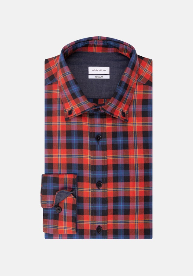 Twill Casual Hemd in Regular mit Button-Down-Kragen in Orange | Seidensticker Onlineshop